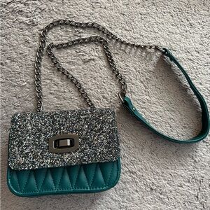 Express Glitter Teal Purse